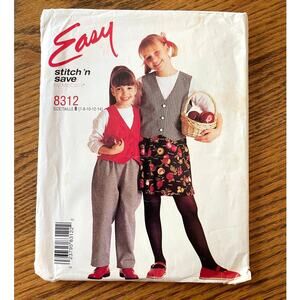 UNCUT Vintage 1990s McCalls 8312 Sewing Pattern Womens XXS-S Vest Pants Skirt